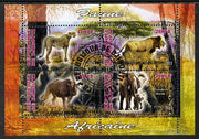 Djibouti 2013 Animals of Africa #1 perf sheetlet containing 4 values cto used