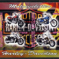 Djibouti 2013 Harley Davidson Motorcycles perf sheetlet containing 4 values cto used