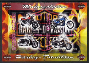 Djibouti 2013 Harley Davidson Motorcycles perf sheetlet containing 4 values cto used