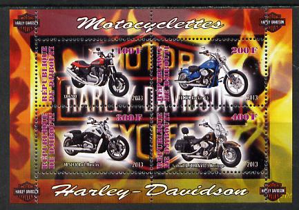 Djibouti 2013 Harley Davidson Motorcycles perf sheetlet containing 4 values unmounted mint