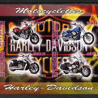 Djibouti 2013 Harley Davidson Motorcycles imperf sheetlet containing 4 values unmounted mint