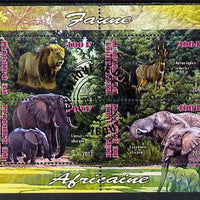 Djibouti 2013 Animals of Africa #2 perf sheetlet containing 4 values cto used