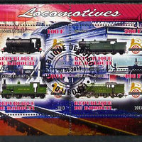Djibouti 2013 British Steam Locomotives #1 perf sheetlet containing 4 values cto used