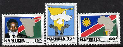 Namibia 1990 Independence set of 3 unmounted mint SG 538-40