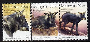 Malaysia 2003 Southern Serow perf set of 3 unmounted mint SG 1113-15