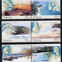 Malaysia 2002 Islands & Beaches - 1st series perf set of 6 unmounted mint SG 1085-90