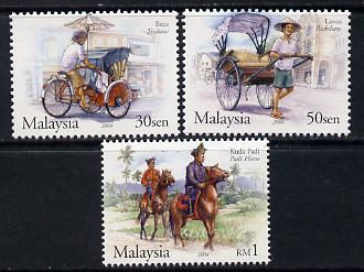 Malaysia 2004 Traditional Transportation perf set of 3 unmounted mint SG 1219-21