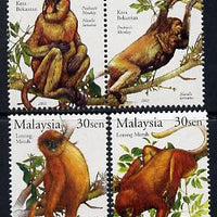 Malaysia 2003 Stamp Week - Primates of Malaysia perf set of 4 unmounted mint SG 1177-80