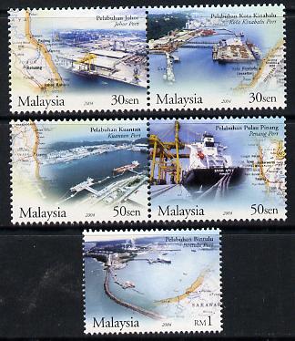 Malaysia 2004 Ports of Malaysia perf set of 5 unmounted mint SG 1213-17