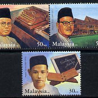 Malaysia 2002 Death Anniversary of Zainal Abidin Bin Ahmad perf set of 3 unmounted mint SG 1096-98