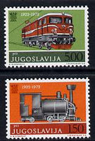 Yugoslavia 1972 International Railway Union set of 2 unmounted mint, SG 1526-27