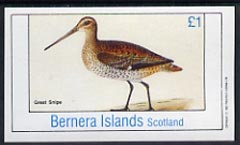 Bernera 1982 Great Snipe imperf souvenir sheet (£1 value) unmounted mint
