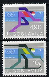 Yugoslavia 1980 Lake Placid Winter Olympics perf set of 2 unmounted mint, SG 1915-16