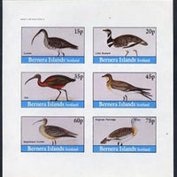 Bernera 1982 Birds #15 (Curlew, Bustard, Ibis & Partridge) imperf set of 6 values (15p to 75p) unmounted mint