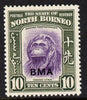 North Borneo 1945 BMA overprinted on Orang-Utan 10c unmounted mint, SG 326