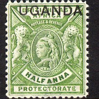 Uganda 1902 Crown CA overprint on QV 1/2d yellow-green unmounted mint SG 92