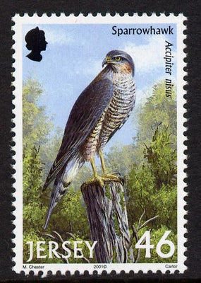 Jersey 2001 Birds of Prey - Northern Sparrow Hawk 46p unmounted mint, SG 1003
