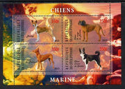 Ivory Coast 2013 Dogs #2 perf sheetlet containing 4 values unmounted mint