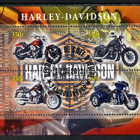 Ivory Coast 2013 Harley Davidson Motorcycles perf sheetlet containing 4 values fine cto used