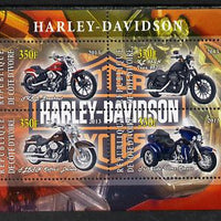 Ivory Coast 2013 Harley Davidson Motorcycles perf sheetlet containing 4 values unmounted mint