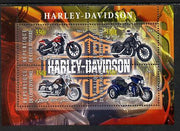 Ivory Coast 2013 Harley Davidson Motorcycles perf sheetlet containing 4 values unmounted mint