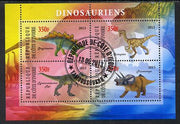 Ivory Coast 2013 Dinosaurs #1 perf sheetlet containing 4 values fine cto used