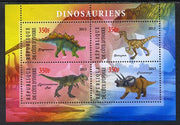 Ivory Coast 2013 Dinosaurs #1 perf sheetlet containing 4 values unmounted mint