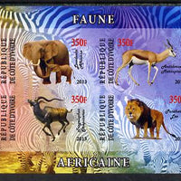 Ivory Coast 2013 African Animals #2 imperf sheetlet containing 4 values unmounted mint
