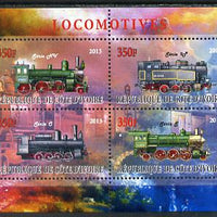 Ivory Coast 2013 Locomotives #1 perf sheetlet containing 4 values unmounted mint