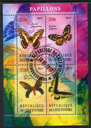 Ivory Coast 2013 Butterflies #3 perf sheetlet containing 4 values fine cto used