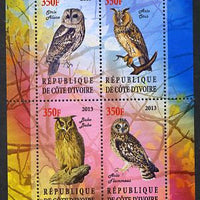 Ivory Coast 2013 Owls perf sheetlet containing 4 values unmounted mint