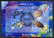 Ivory Coast 2013 Turtles perf sheetlet containing 4 values fine cto used