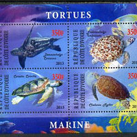 Ivory Coast 2013 Turtles perf sheetlet containing 4 values unmounted mint
