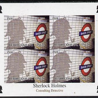 Congo 2013 Sherlock Holmes #1c imperf sheetlet containing 4 vals (lower left design from sheet #1) unmounted mint. Note this item is privately produced and is offered purely on its thematic appeal, it has no postal validity