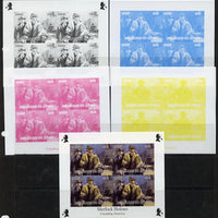 Congo 2013 Sherlock Holmes #1d sheetlet containing 4 vals (lower right design from sheet #1) - the set of 5 imperf progressive colour proofs comprising the 4 basic colours plus all 4-colour composite unmounted mint