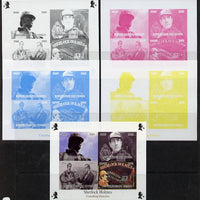 Congo 2013 Sherlock Holmes #2 sheetlet containing 4 vals - the set of 5 imperf progressive colour proofs comprising the 4 basic colours plus all 4-colour composite unmounted mint