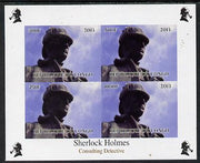 Congo 2013 Sherlock Holmes #2a imperf sheetlet containing 4 vals (top left design from sheet #2) unmounted mint. Note this item is privately produced and is offered purely on its thematic appeal, it has no postal validity