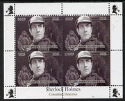 Congo 2013 Sherlock Holmes #2b perf sheetlet containing 4 vals (top right design from sheet #2) unmounted mint. Note this item is privately produced and is offered purely on its thematic appeal