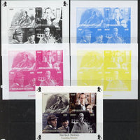 Congo 2013 Sherlock Holmes #4 sheetlet containing 4 vals - the set of 5 imperf progressive colour proofs comprising the 4 basic colours plus all 4-colour composite unmounted mint