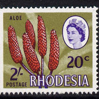 Rhodesia 1967-68 Dual Currency 2s/20c Aloe unmounted mint, SG 411