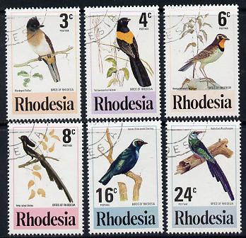 Rhodesia 1977 Birds 2nd series perf set of 6 cds used SG 537-42