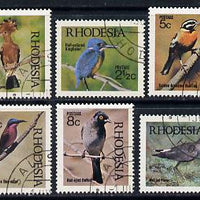 Rhodesia 1971 Birds 1st series perf set of 6 cds used SG 459-64