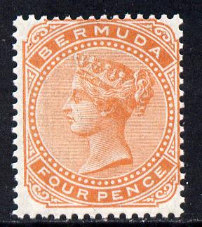 Bermuda 1880 QV Crown CC 4d orange-red unmounted mint SG 20
