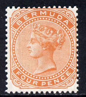 Bermuda 1880 QV Crown CC 4d orange-red unmounted mint SG 20