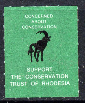 Cinderella - Rhodesia Springbok Undenominated label unmounted mint inscribed 'Support the Conservation Trust of Rhodesia'