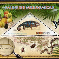 Madagascar 2013 Fauna - Panther Chameleon perf sheetlet containing one triangular value unmounted mint