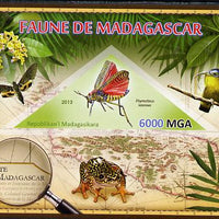 Madagascar 2013 Fauna - Phymateus Grasshopper imperf sheetlet containing one triangular value unmounted mint