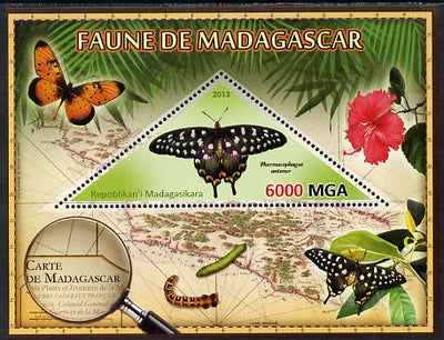 Madagascar 2013 Fauna - Giant Swallowtail Butterfly perf sheetlet containing one triangular value unmounted mint