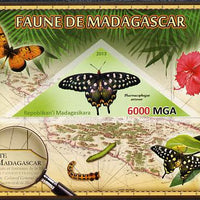 Madagascar 2013 Fauna - Giant Swallowtail Butterfly imperf sheetlet containing one triangular value unmounted mint