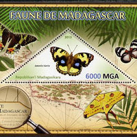 Madagascar 2013 Fauna - Yellow Pansy Butterfly perf sheetlet containing one triangular value unmounted mint